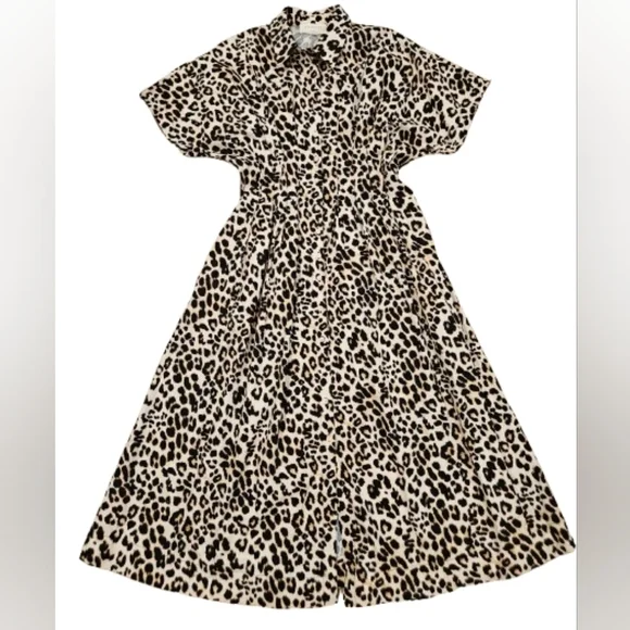 Anthropologie Exquise Tobie Animal Print Maxi Dress Pockets - Picture 15 of 15